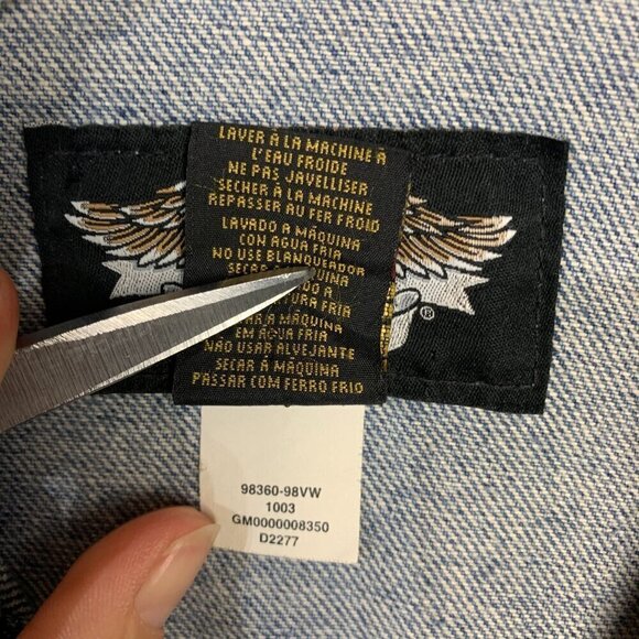 Harley Davidson Vintage Y2K Denim Trucker Light Wash Jean Jacket - Picture 14 of 14